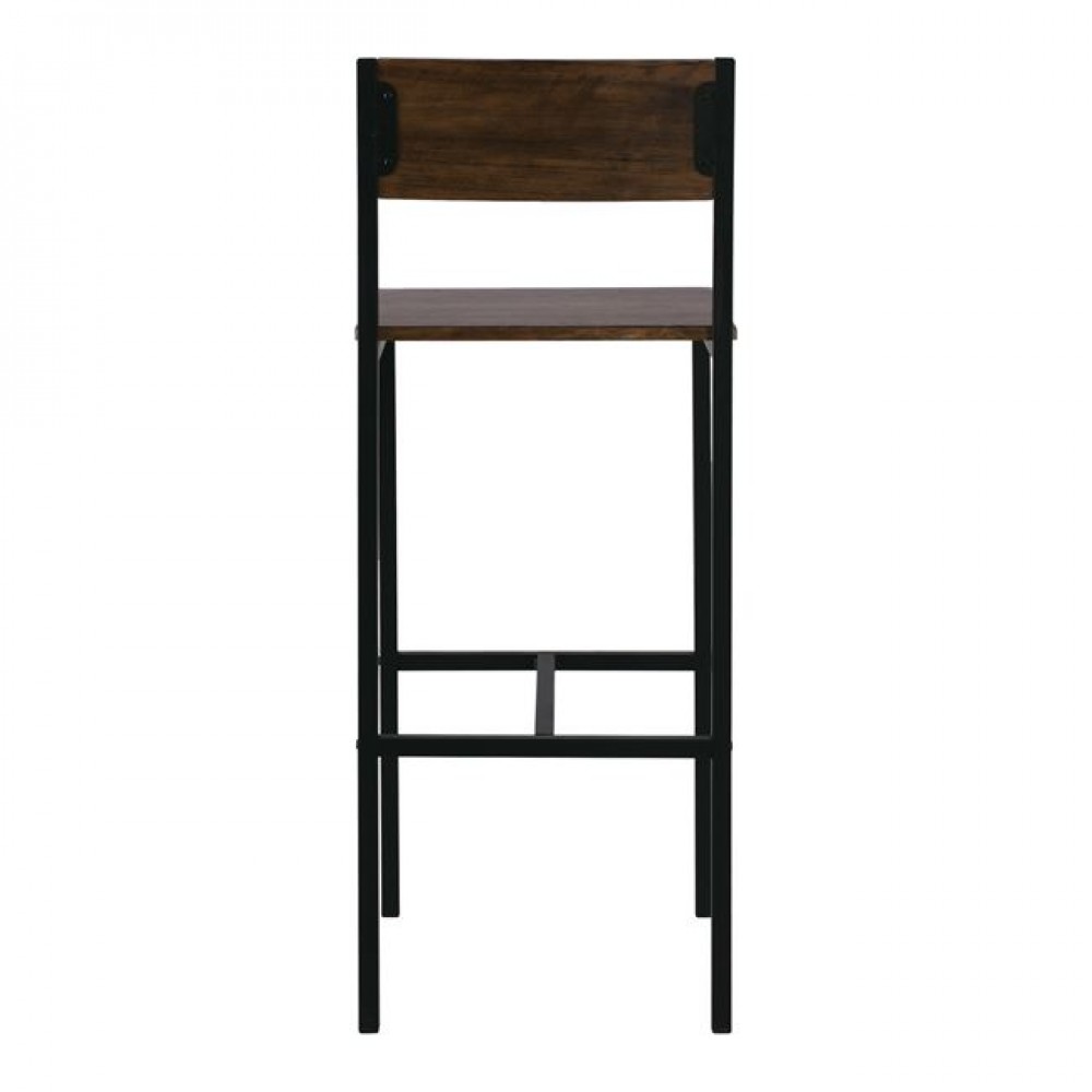 Σκαμπό μπαρ "STAB" μεταλλικό σε χρώμα ανθρακί/καφέ 39x45x103