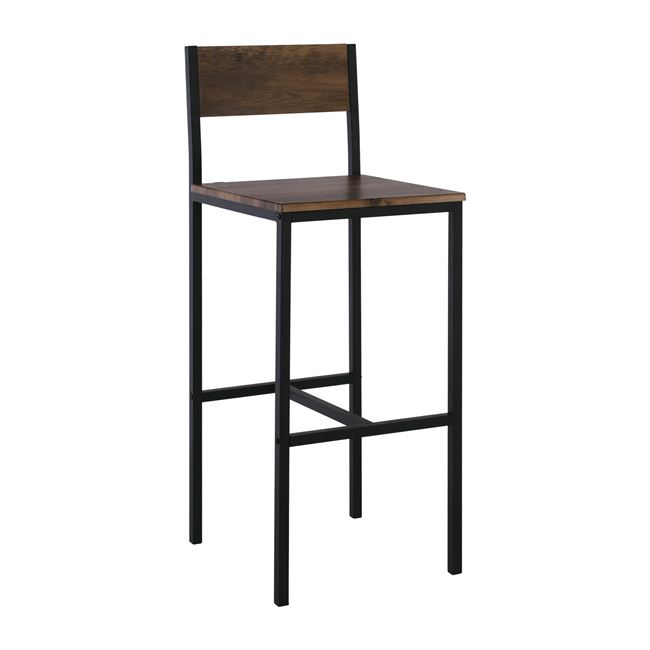 Σκαμπό μπαρ "STAB" μεταλλικό σε χρώμα ανθρακί/καφέ 39x45x103