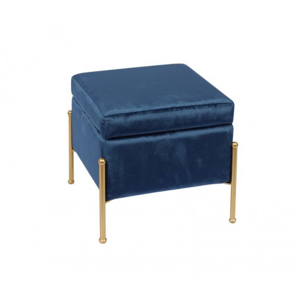 Σκαμπό βοηθητικό "RAY" από ύφασμα σε χρώμα μπλε 40x40x37