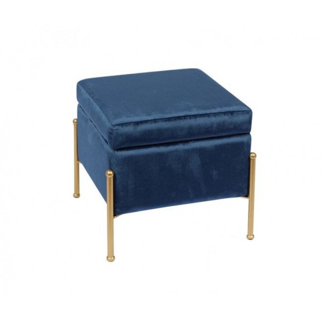 Σκαμπό βοηθητικό "RAY" από ύφασμα σε χρώμα μπλε 40x40x37