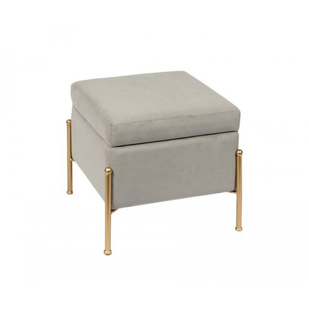 Σκαμπό βοηθητικό "RAY" από ύφασμα σε χρώμα γκρι 40x40x37