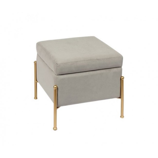 Σκαμπό βοηθητικό "RAY" από ύφασμα σε χρώμα γκρι 40x40x37