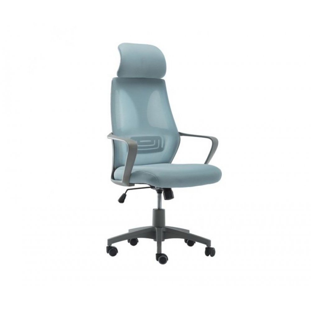 Πολυθρόνα γραφείου από ύφασμα σε χρώμα γκρι/μπλε 62x62x112/130