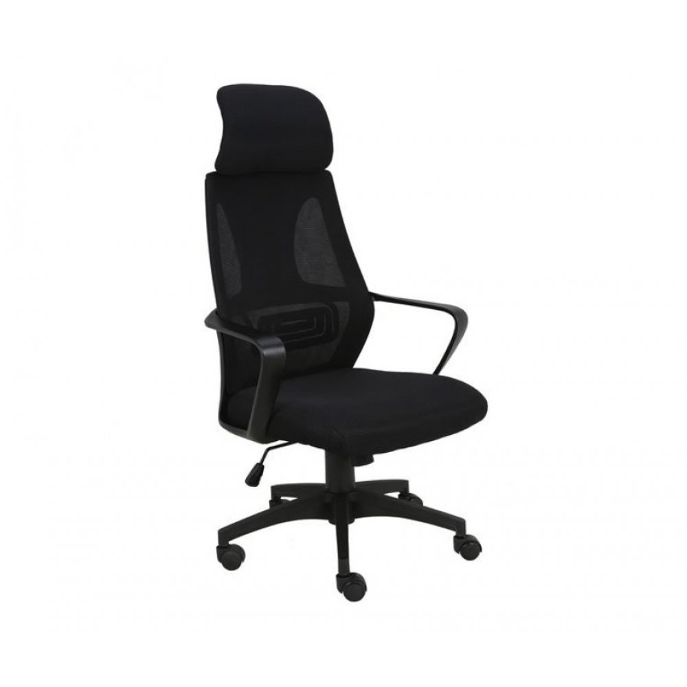 Πολυθρόνα γραφείου από ύφασμα σε χρώμα μαύρο 62x62x112/130