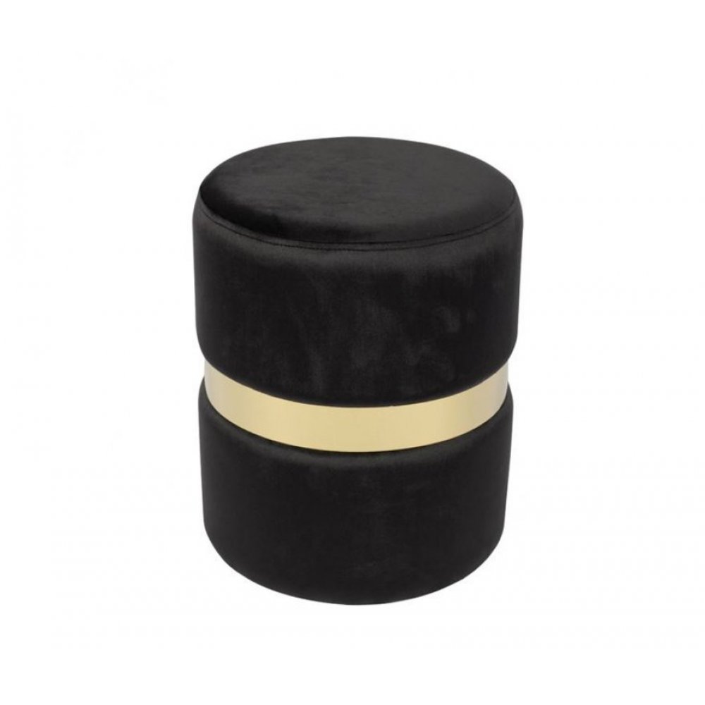 Σκαμπό βοηθητικό "TOMMY" από ύφασμα σε χρώμα μαύρο Φ35x43