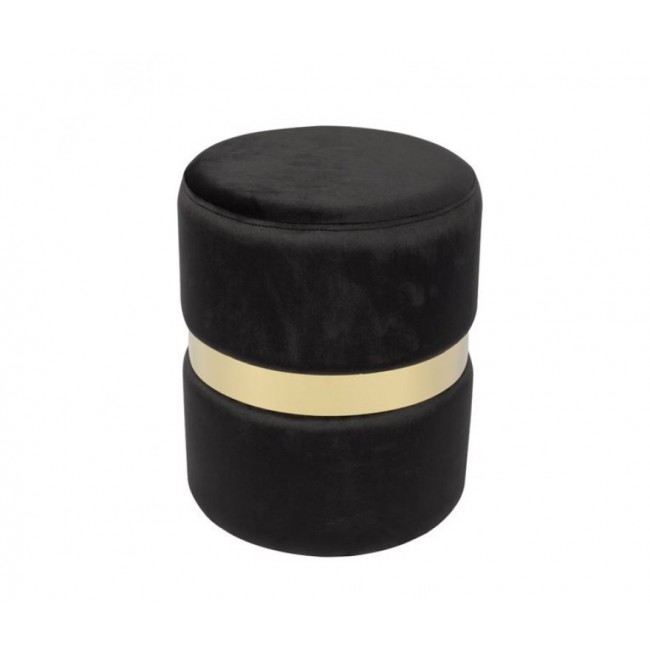 Σκαμπό βοηθητικό "TOMMY" από ύφασμα σε χρώμα μαύρο Φ35x43