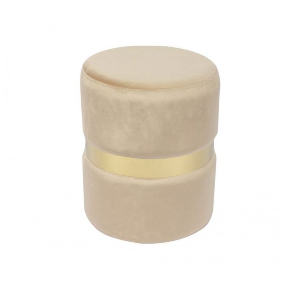 Σκαμπό βοηθητικό "TOMMY" από ύφασμα σε χρώμα μπεζ Φ35x43