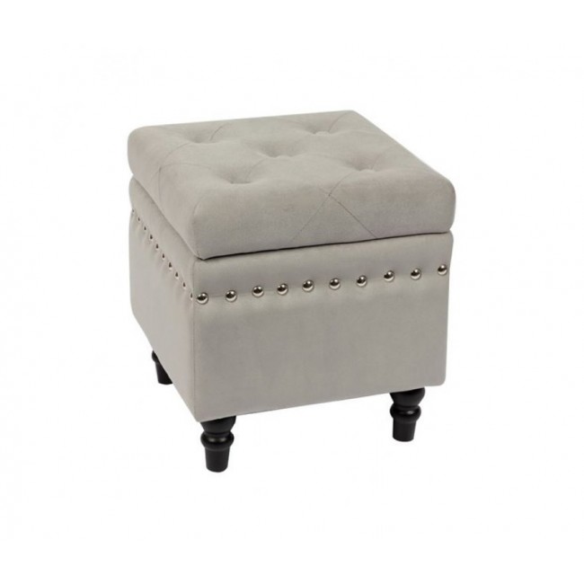 Σκαμπό βοηθητικό "LOKO" με αποθηκευτικό χώρο από ύφασμα σε χρώμα γκρι/μαύρο 37x37x40