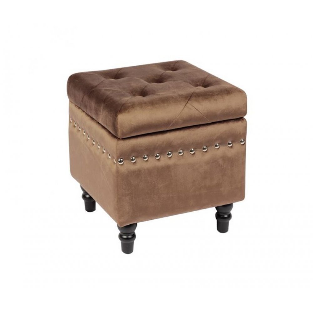 Σκαμπό βοηθητικό "LOKO" με αποθηκευτικό χώρο από ύφασμα σε χρώμα καφέ 37x37x40