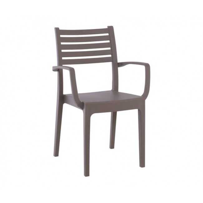 Πολυθρόνα "OLIMPIA" από PP σε χρώμα μπεζ/καπουτσίνο 54x52x86