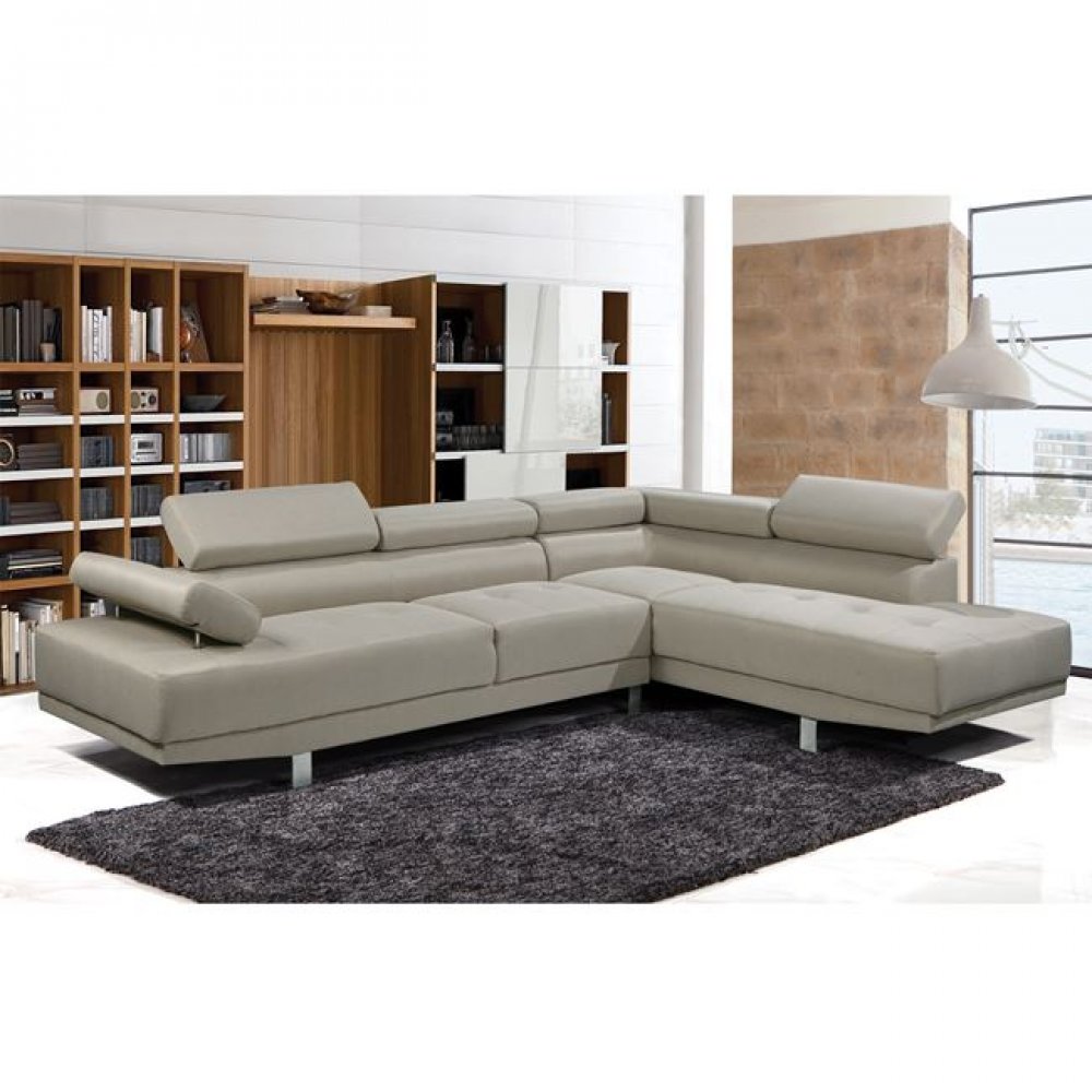 Καναπές αριστερή γωνία "SECTOR" υφασμάτινος σε χρώμα μπεζ 265x191x82