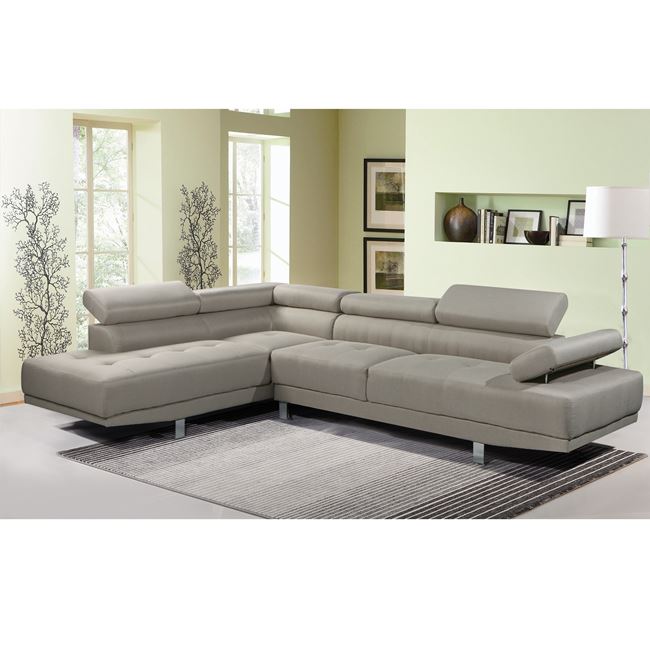 Καναπές δεξιά γωνία "SECTOR" υφασμάτινος σε χρώμα μπεζ 268/196x79x84