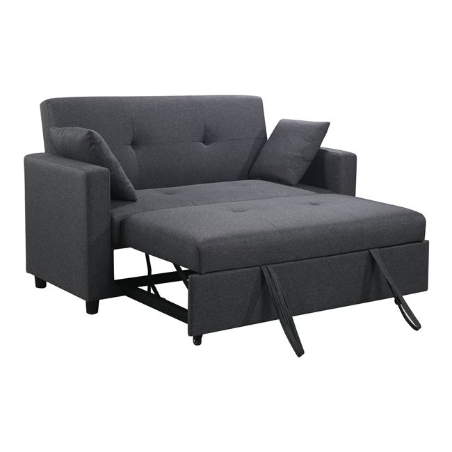 Καναπές-κρεβάτι "IMOLA" διθέσιος από ύφασμα σε χρώμα σκούρο γκρι 154x100x93