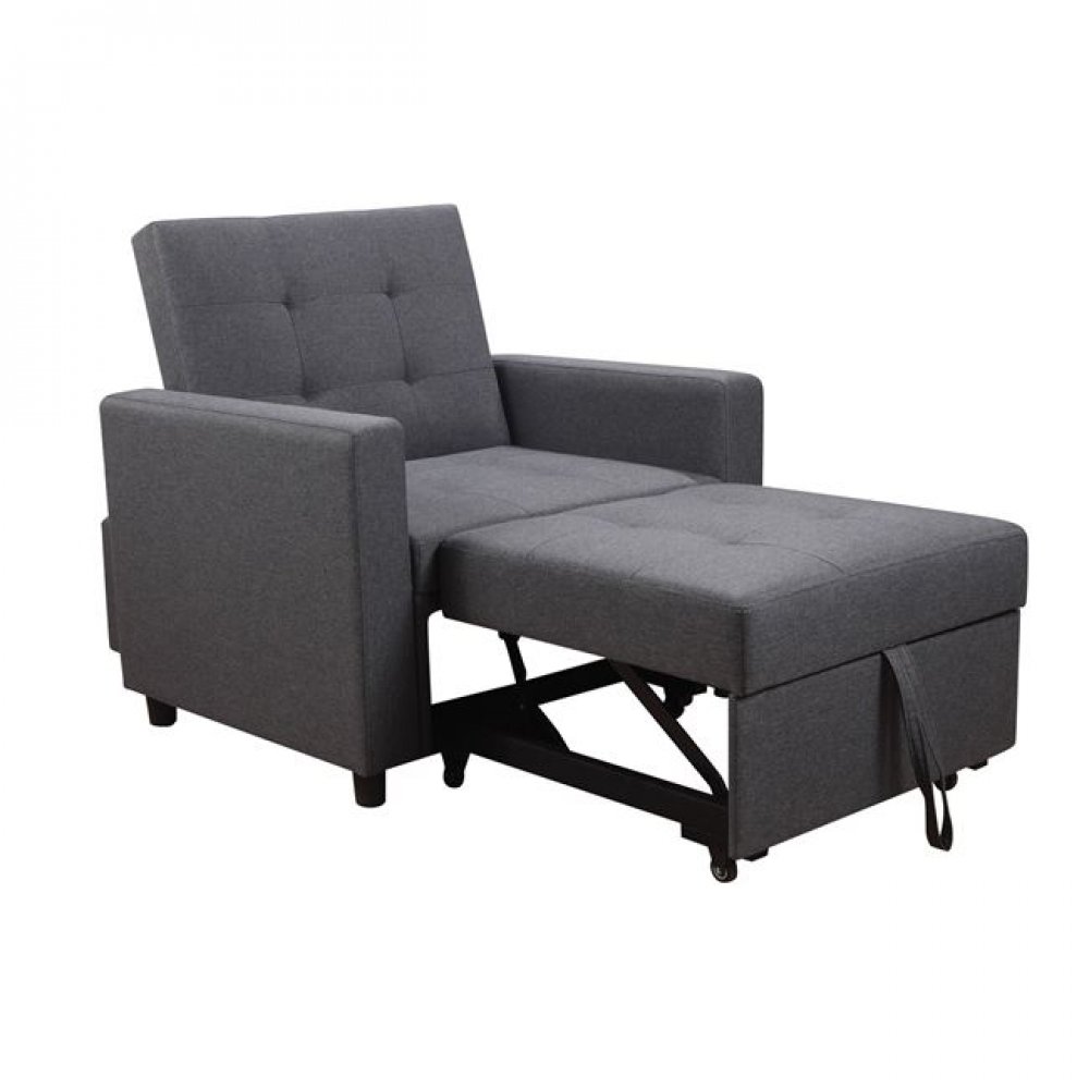 Πολυθρόνα-κρεβάτι "IMOLA" από ύφασμα σε χρώμα σκούρο γκρι 100x102x92