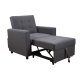 Πολυθρόνα-κρεβάτι "IMOLA" από ύφασμα σε χρώμα σκούρο γκρι 100x102x92