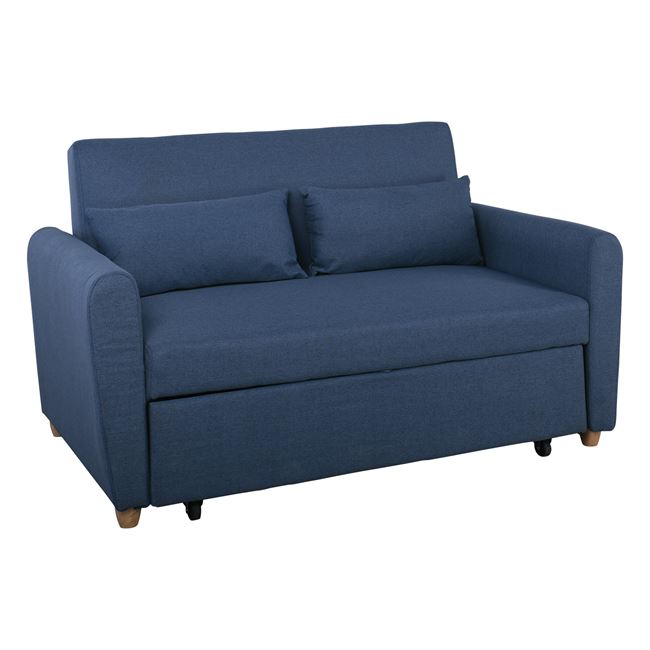 Καναπές-κρεβάτι "MOTTO" διθέσιος από ύφασμα σε χρώμα μπλε 140x86x86
