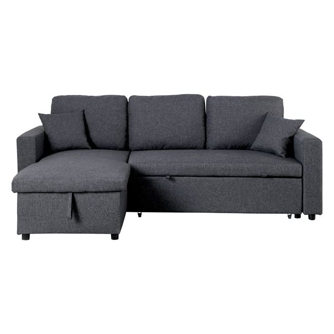 Καναπές-κρεβάτι "MONTREAL" γωνία αναστρέψιμος σε ανθρακί χρώμα 223/146x81x83