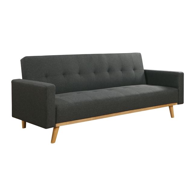 Καναπές-κρεβάτι "CARLOS" τριθέσιος σε χρώμα σκούρο γκρι 200x94x83