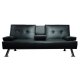 Καναπές-κρεβάτι "RUBEN" τριθέσιος από τεχνόδερμα σε μαύρο χρώμα 165x79x77