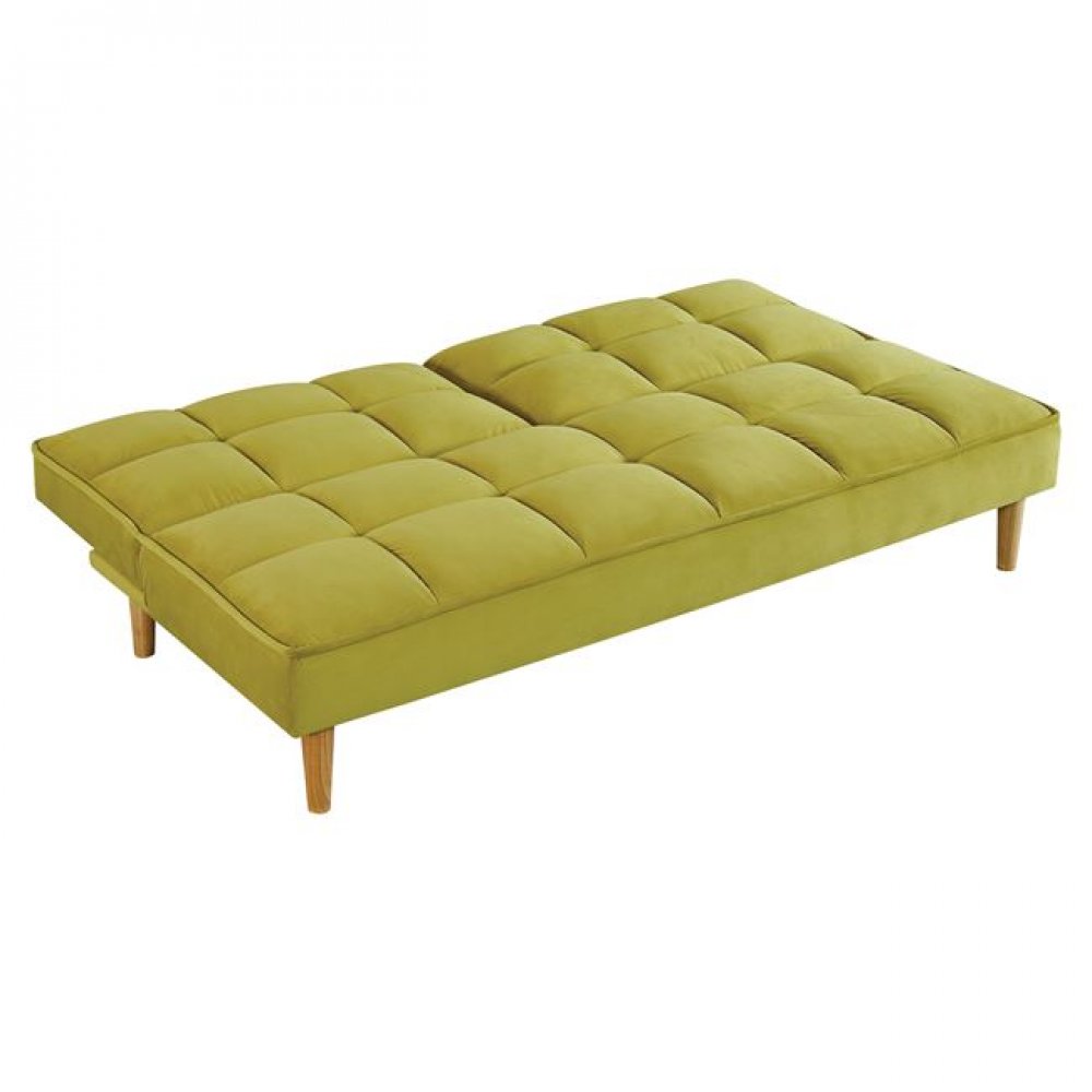 Καναπές-κρεβάτι "NORTE" τριθέσιος υφασμάτινος σε χρώμα lime 182x81x81