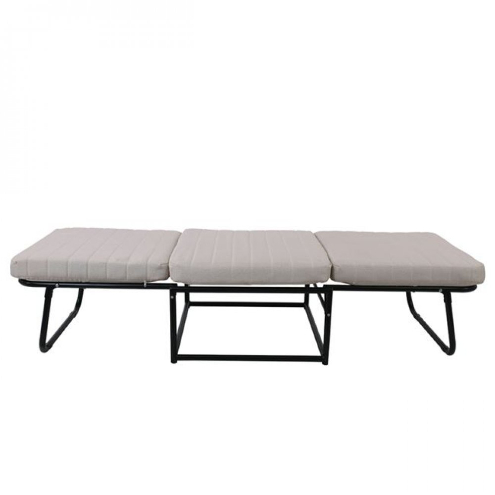 Σκαμπώ-κρεβάτι "LOGAN" από ύφασμα σε χρώμα εκρού 72x65x42