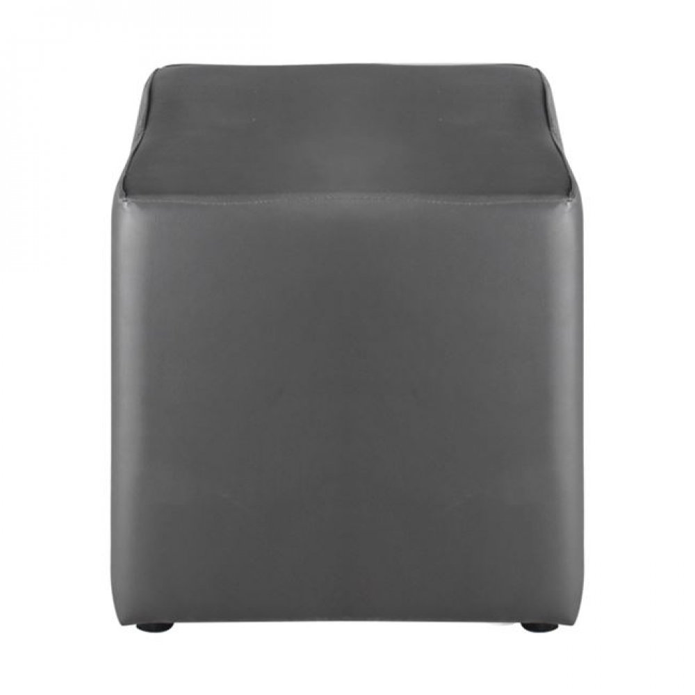 Σκαμπώ βοηθητικό "CLUB" από τεχνόδερμα σε γκρι χρώμα 37x37x42