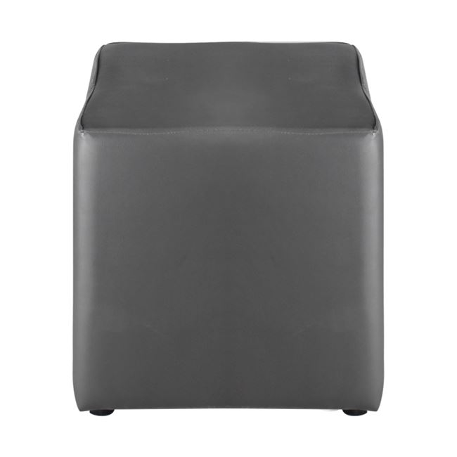 Σκαμπώ βοηθητικό "CLUB" από τεχνόδερμα σε γκρι χρώμα 37x37x42