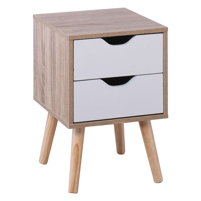 Κομοδίνο "ALINA" σε χρώμα σονόμα-λευκό 29x29x44