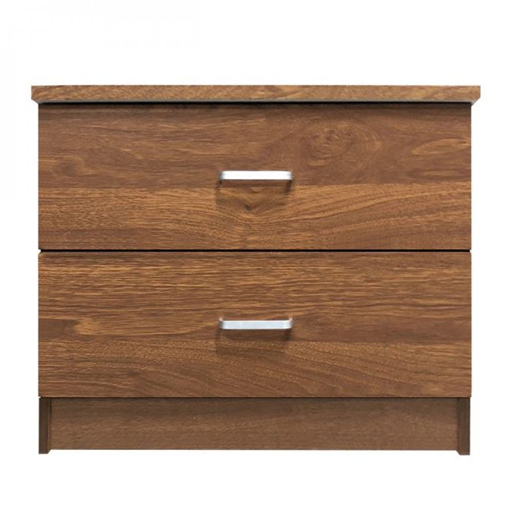 Κομοδίνο "DECON" με 2 συρτάρια χρώματος καρυδί 40x40x45