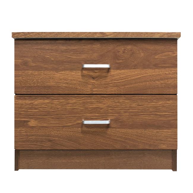 Κομοδίνο "DECON" με 2 συρτάρια χρώματος καρυδί 40x40x45