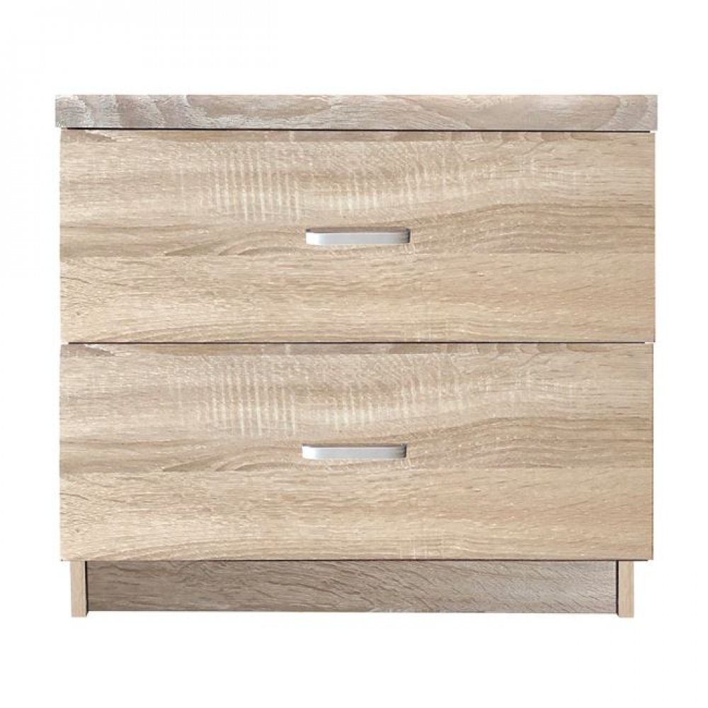 Κομοδίνο "DECON" με 2 συρτάρια χρώματος σονόμα 40x40x45