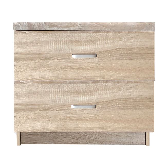 Κομοδίνο "DECON" με 2 συρτάρια χρώματος σονόμα 40x40x45