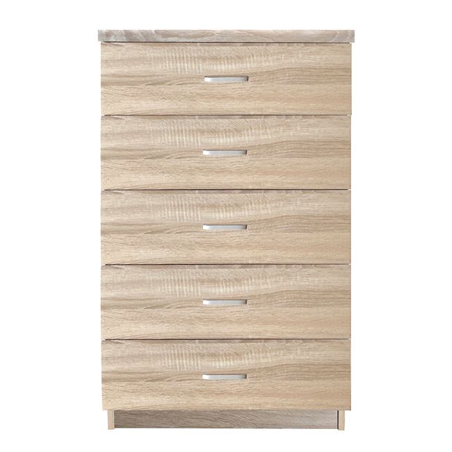Συρταριέρα "DRAWER" με 5 συρτάρια σε χρώμα σονόμα 60x40x97