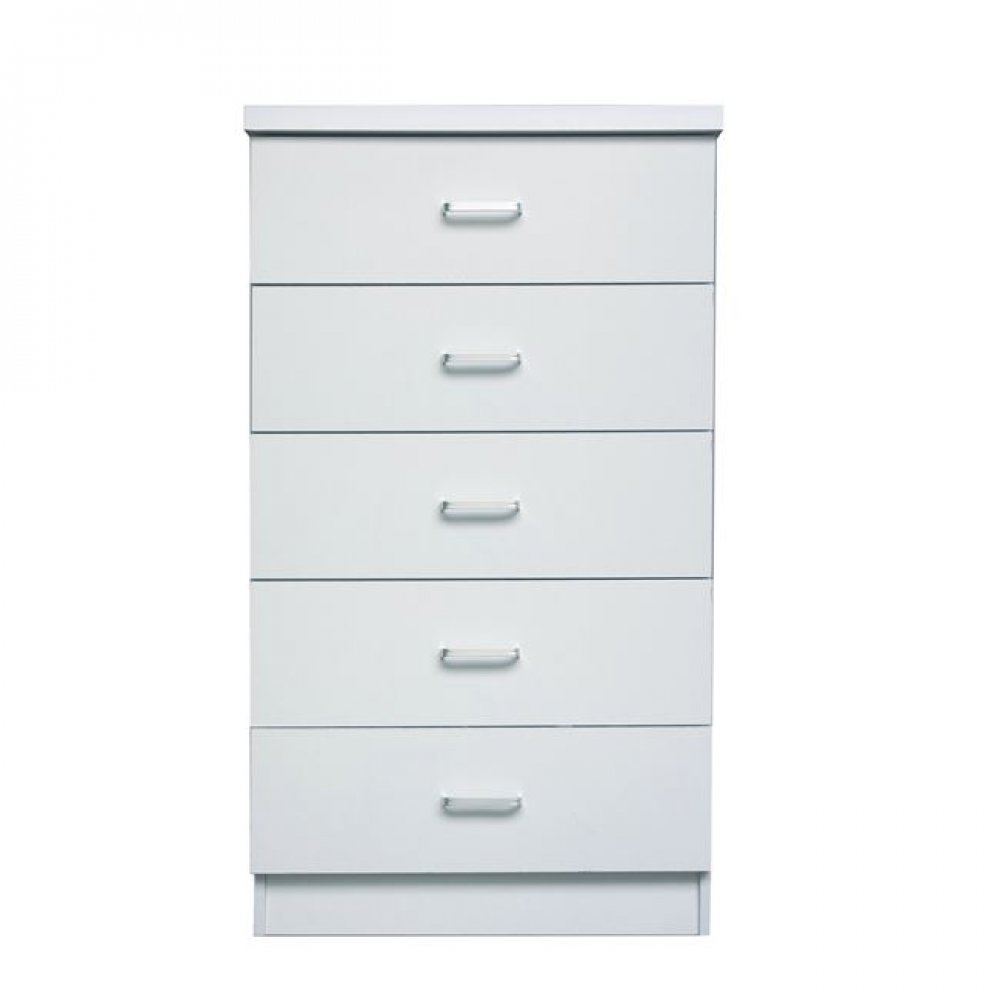 Συρταριέρα "DRAWER" με 5 συρτάρια σε χρώμα λευκό 60x40x97
