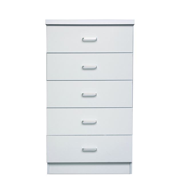Συρταριέρα "DRAWER" με 5 συρτάρια σε χρώμα λευκό 60x40x97