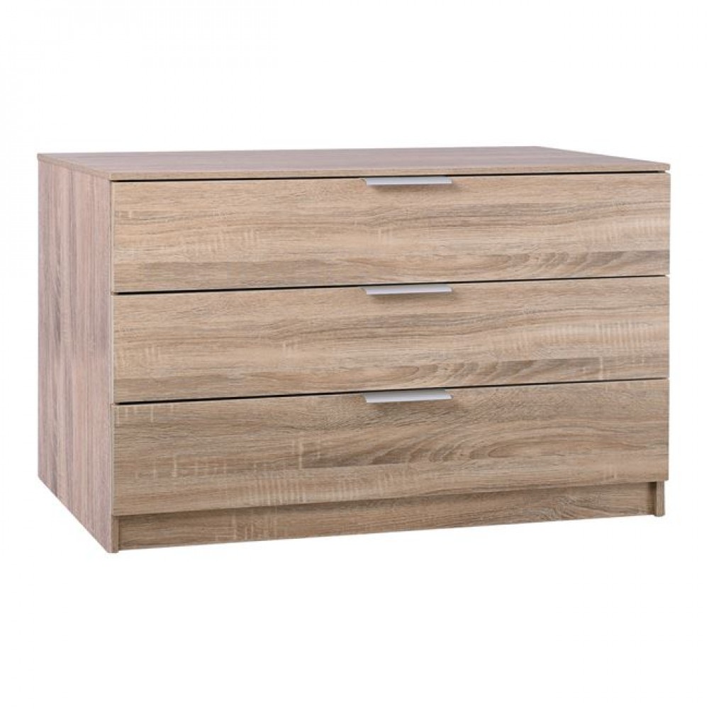 Συρταριέρα "DRAWER" με 3 συρτάρια σε χρώμα σονόμα 80x40x64