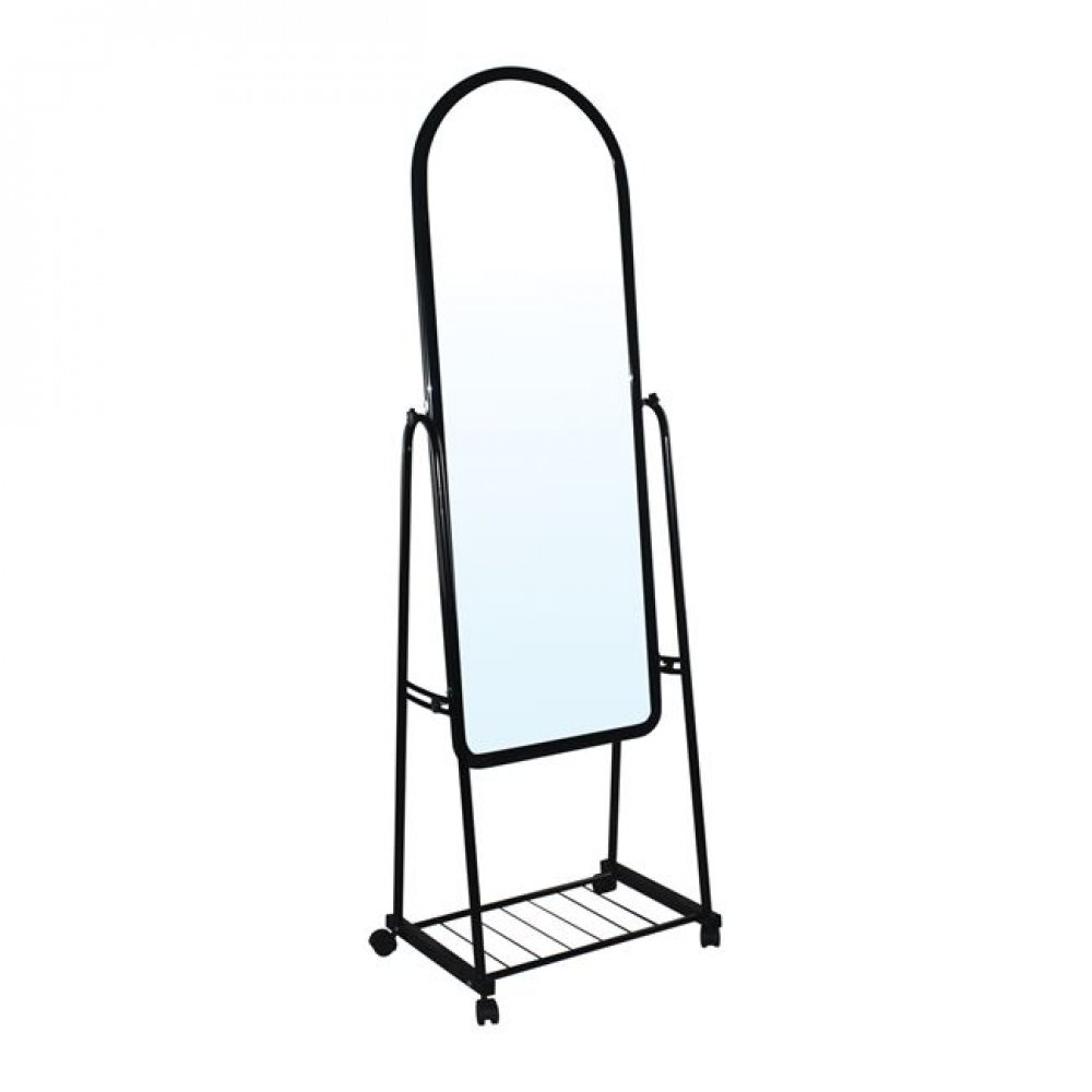 Καθρέπτης δαπέδου "ROLLAND BIG" μεταλλικό σε μαύρο χρώμα 50x40x160