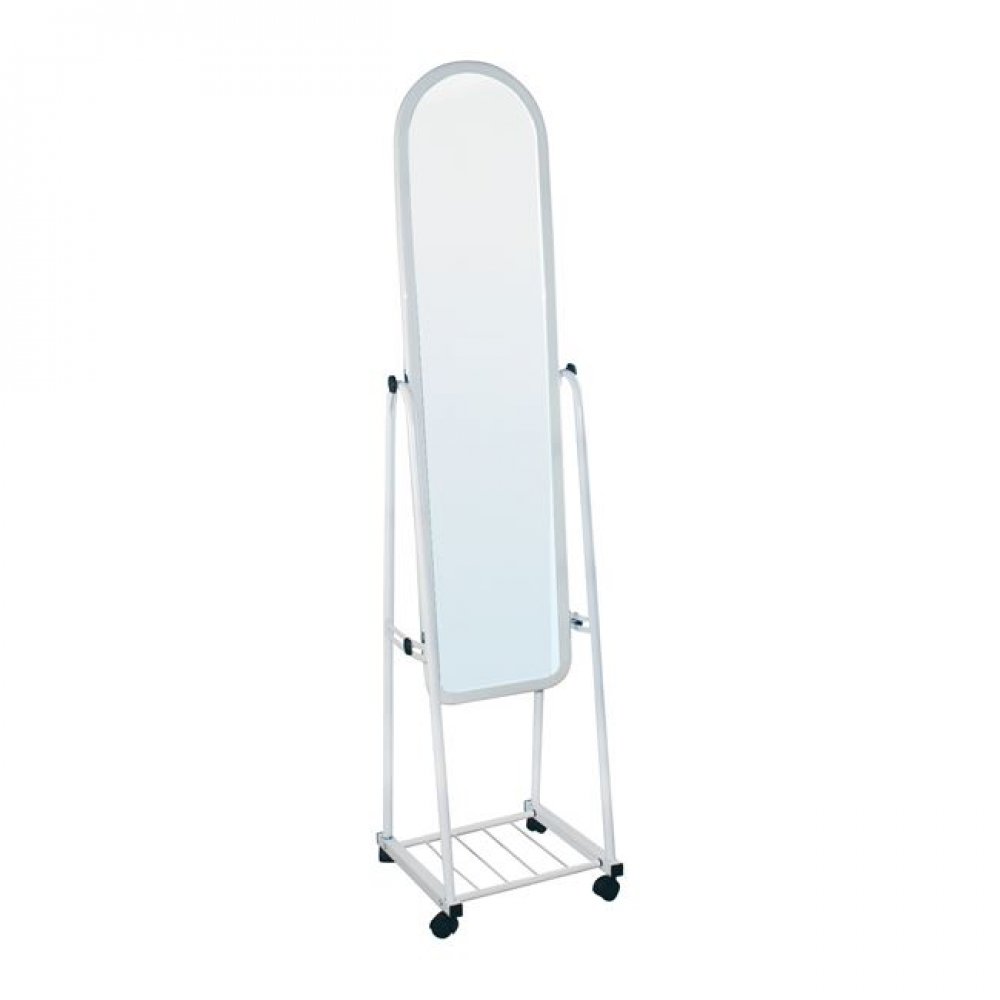 Καθρέπτης δαπέδου "ROLLAND SMALL" μεταλλικό σε λευκό χρώμα 37x37x160