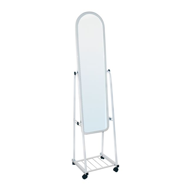 Καθρέπτης δαπέδου "ROLLAND SMALL" μεταλλικό σε λευκό χρώμα 37x37x160