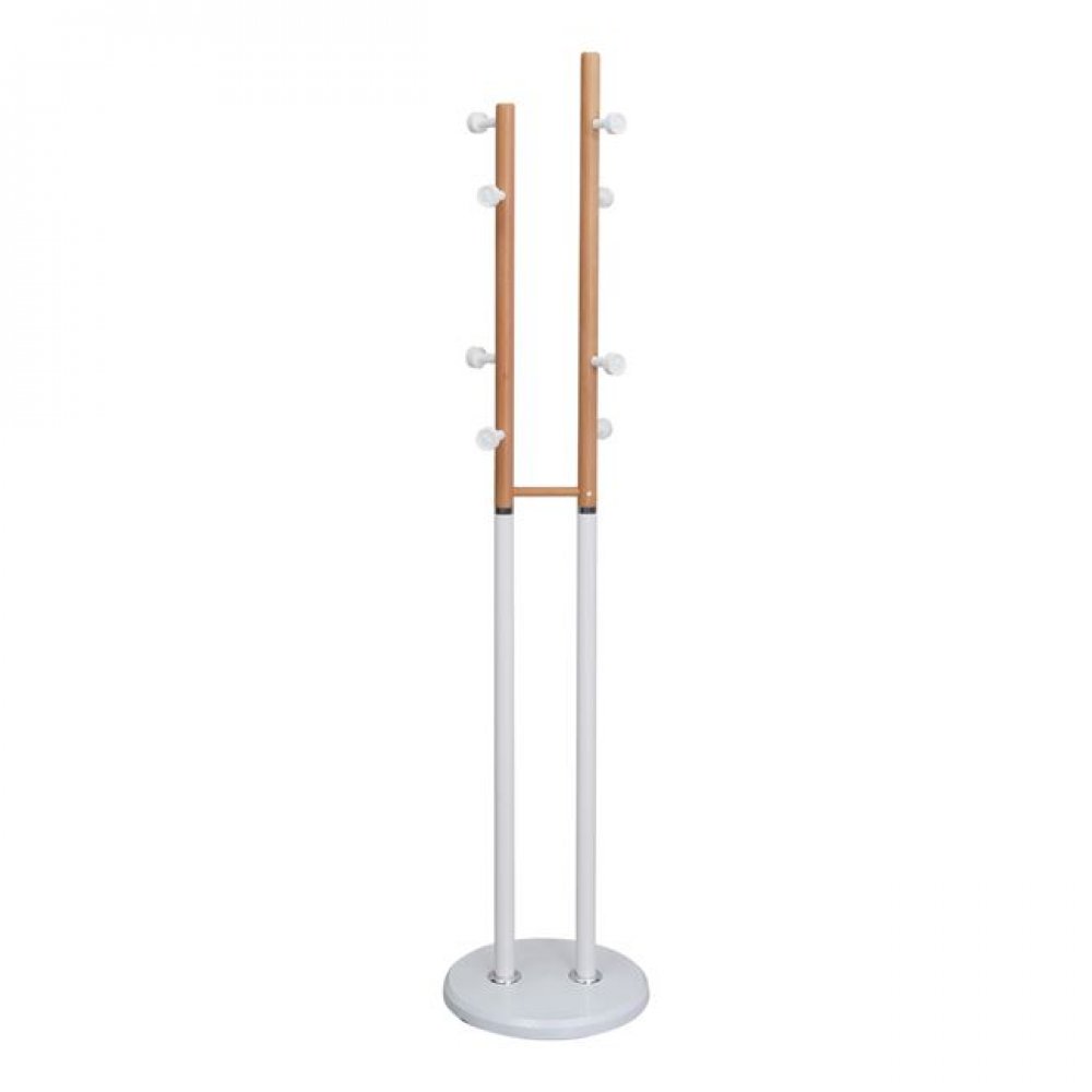 Καλόγερος "NORDIC DUO" μεταλλικός σε λευκό/φυσικό χρώμα Φ37x170