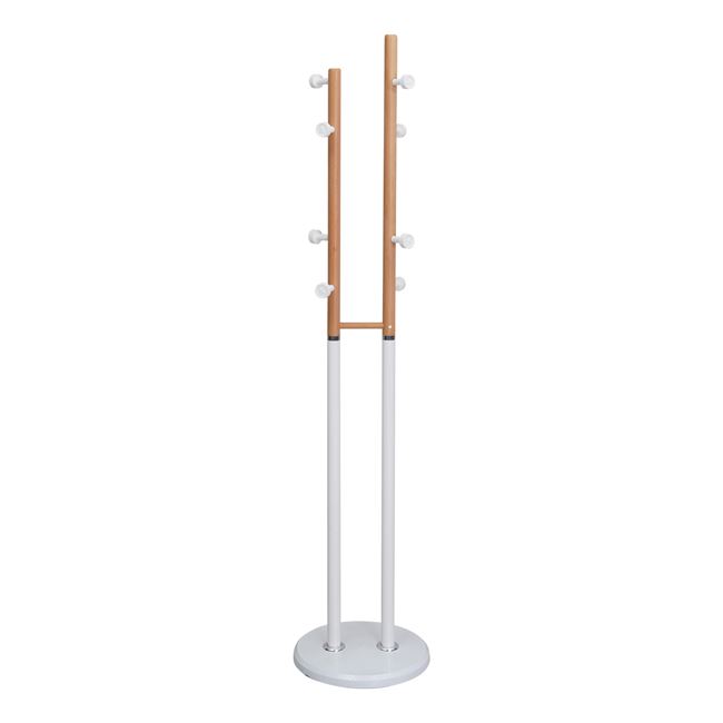 Καλόγερος "NORDIC DUO" μεταλλικός σε λευκό/φυσικό χρώμα Φ37x170