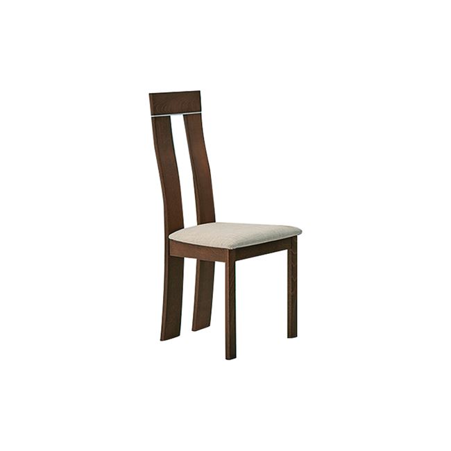 Καρέκλα "PELLA" από ξύλο/ύφασμα σε χρώμα καρυδί/μπεζ 45x50x103