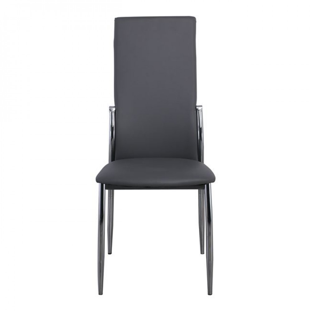 Καρέκλα "FRESH" από μέταλλο/τεχνόδερμα σε χρώμα γκρι 45x52x100