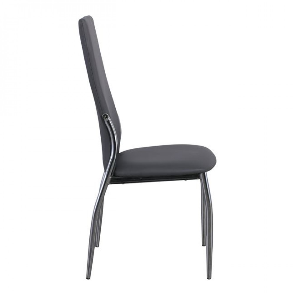 Καρέκλα "FRESH" από μέταλλο/τεχνόδερμα σε χρώμα γκρι 45x52x100