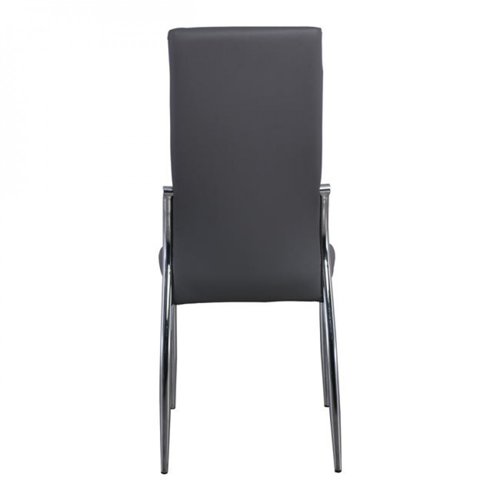 Καρέκλα "FRESH" από μέταλλο/τεχνόδερμα σε χρώμα γκρι 45x52x100