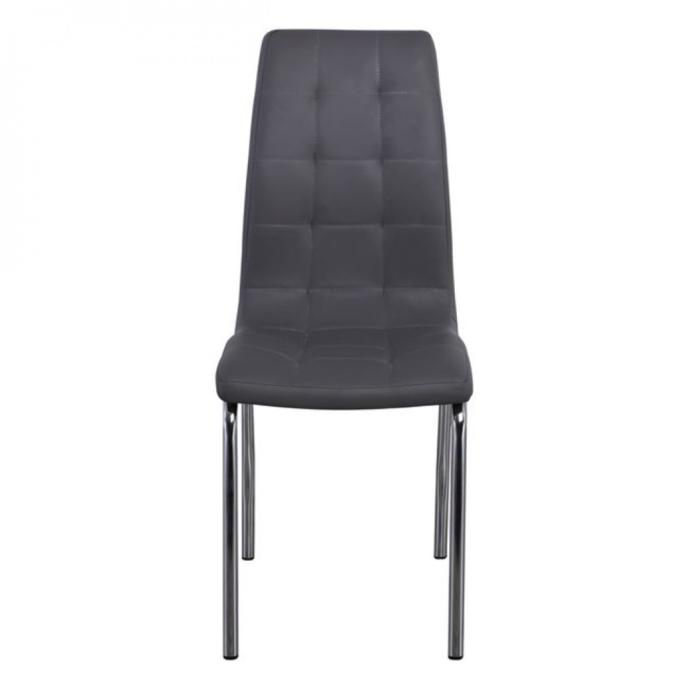 Καρέκλα "MELVA" χρωμίου-pu σε γκρι χρώμα 42x56x96