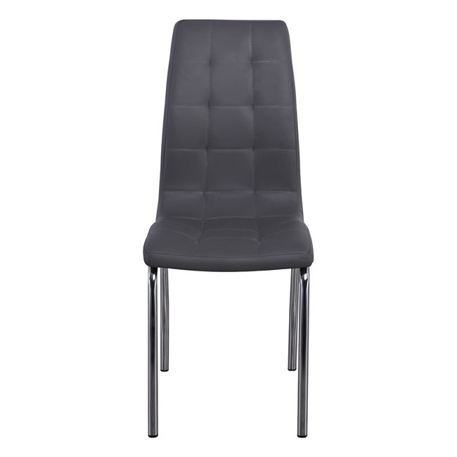 Καρέκλα "MELVA" χρωμίου-pu σε γκρι χρώμα 42x56x96