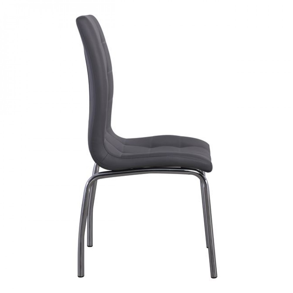 Καρέκλα "MELVA" χρωμίου-pu σε γκρι χρώμα 42x56x96