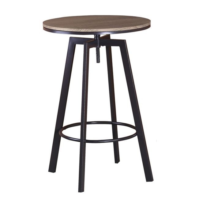 Τραπέζι μπαρ "YORK" μεταλλικό σε χρώμα σκούρο καφέ/καρυδί 63x63x94/104-Φ60