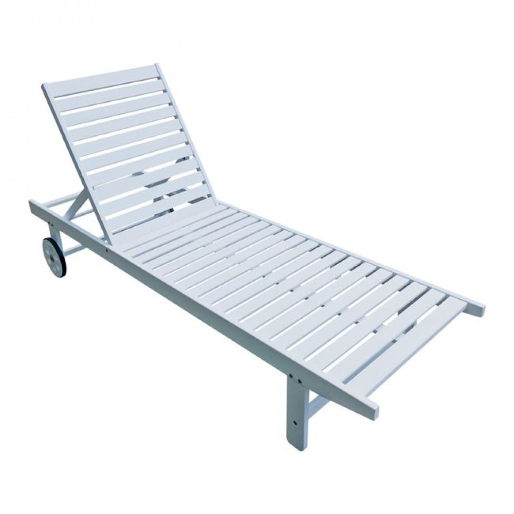 Ξαπλώστρα "LUGANO" από ξύλο σε χρώμα λευκό 65x196x32